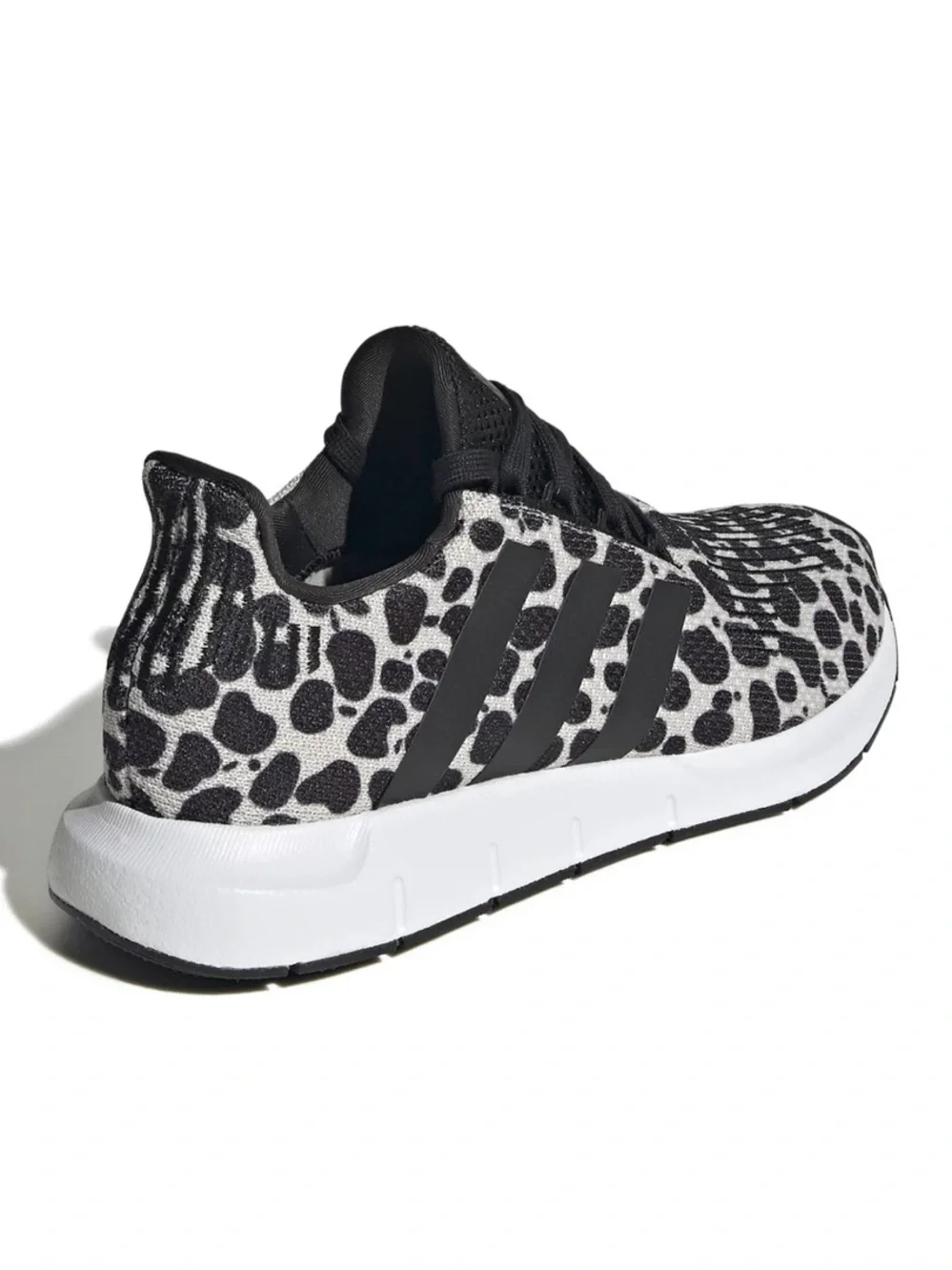Adidas Swift Run Women's Leopard Print Running Shoes Black & White Size 7.5